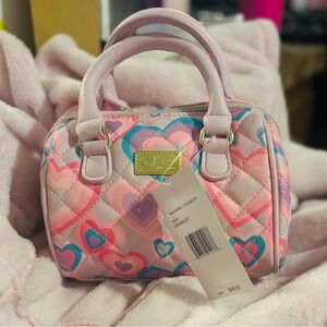 Betsey Johnson Pink and Blue Mini Quilted Bag